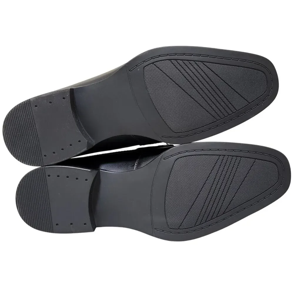 Alfani Men Penny PU Slip On Penny Loafers Size US 8.5M Black Faux Leather